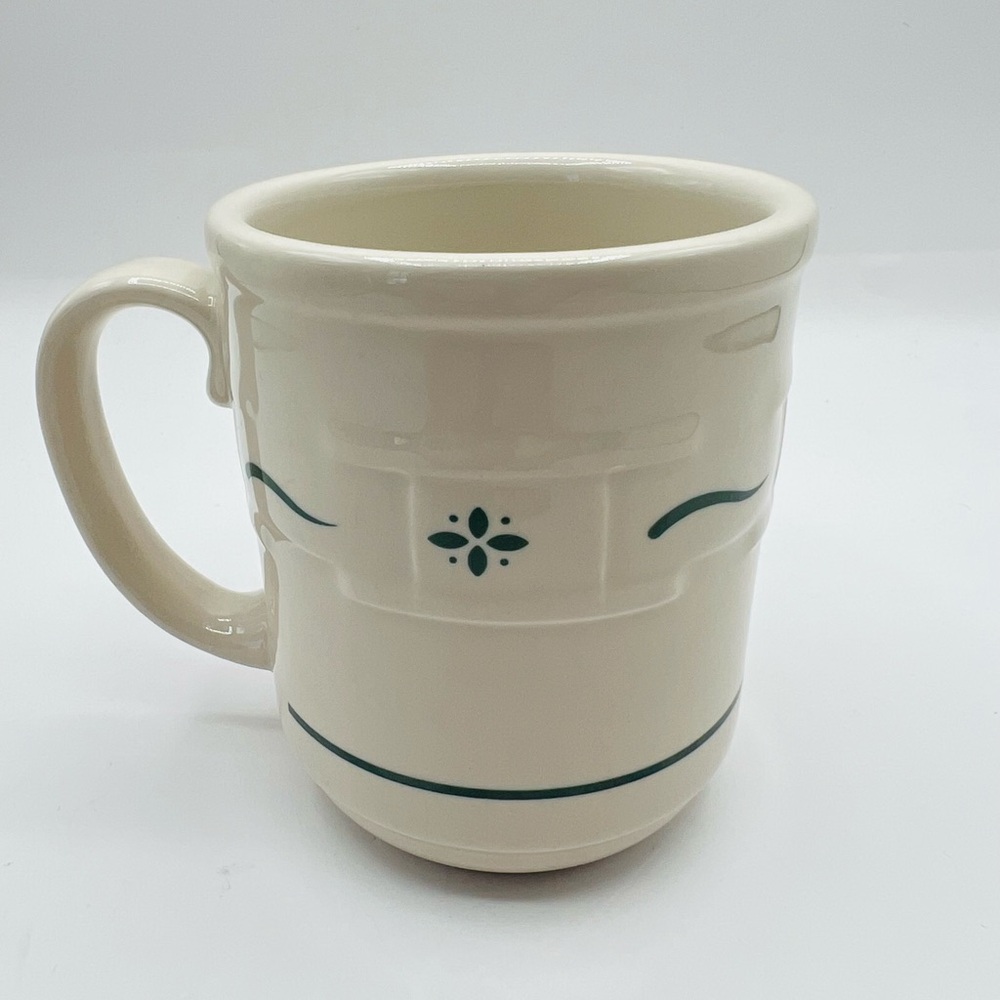Longaberger Pottery Heritage Green Coffee Mug 12 oz USA